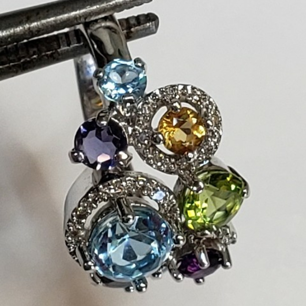 Multi stone semi prescious ring
